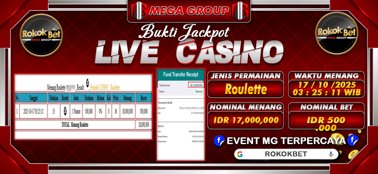 Bukti JP situs Rokokbet hari Jumat, 17 Oktober 2025