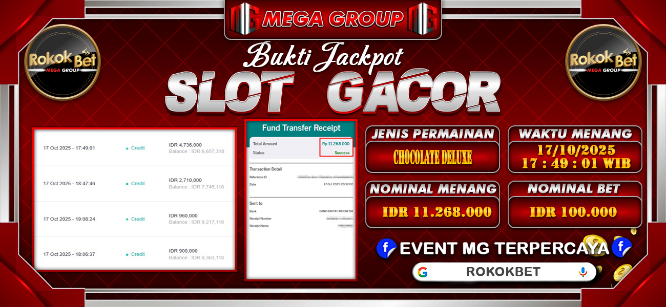 Bukti JP situs Rokokbet hari Sabtu, 18 Oktober 2025