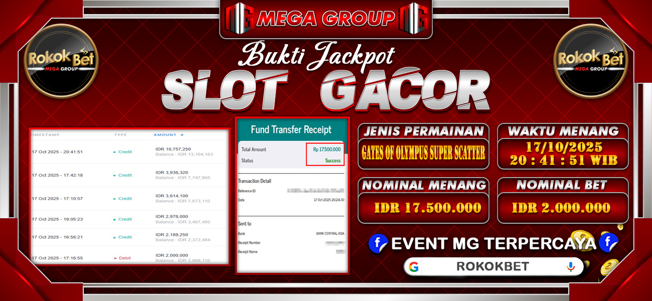 Bukti JP situs Rokokbet hari Sabtu, 18 Oktober 2025