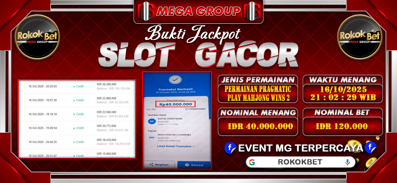 Bukti JP situs Rokokbet hari Jumat, 17 Oktober 2025
