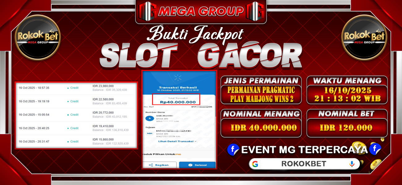 Bukti JP situs Rokokbet hari Jumat, 17 Oktober 2025