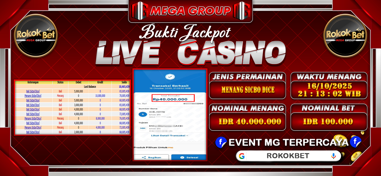 Bukti JP situs Rokokbet hari Jumat, 17 Oktober 2025